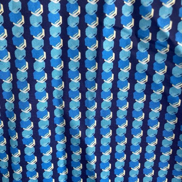 The Shirt Rochelle Behrens Blue Print Ruffled Blouse Size M Boho Fairy Victorian - Picture 12 of 12